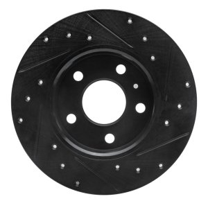 Chevrolet Zafira Brake Rotor (1) - Rear Left - R1 Concepts - Drilled & Slotted - Black - `02-`08